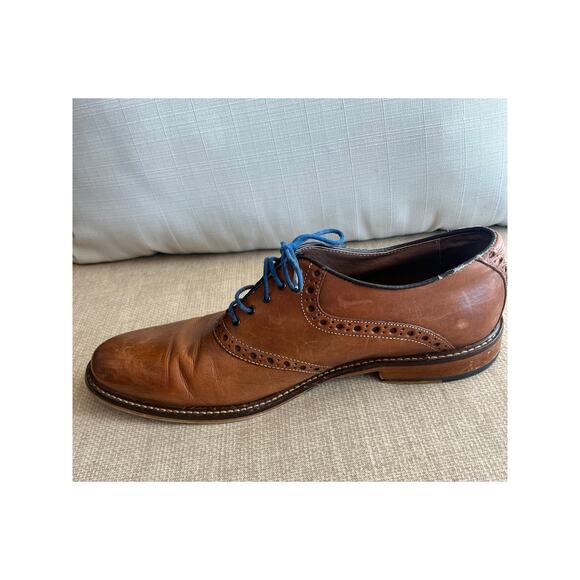 Aston Grey Collection Chestnut Leather Lace Up Oxfords Men's Dress Shoe Size 11 - Picture 11 of 12